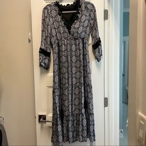 Kobi Halperin Silk Peasant Maxi Dress